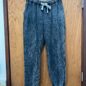 LOVE Vintage Women's Gray Acid Wash Terry Sweatpants Large